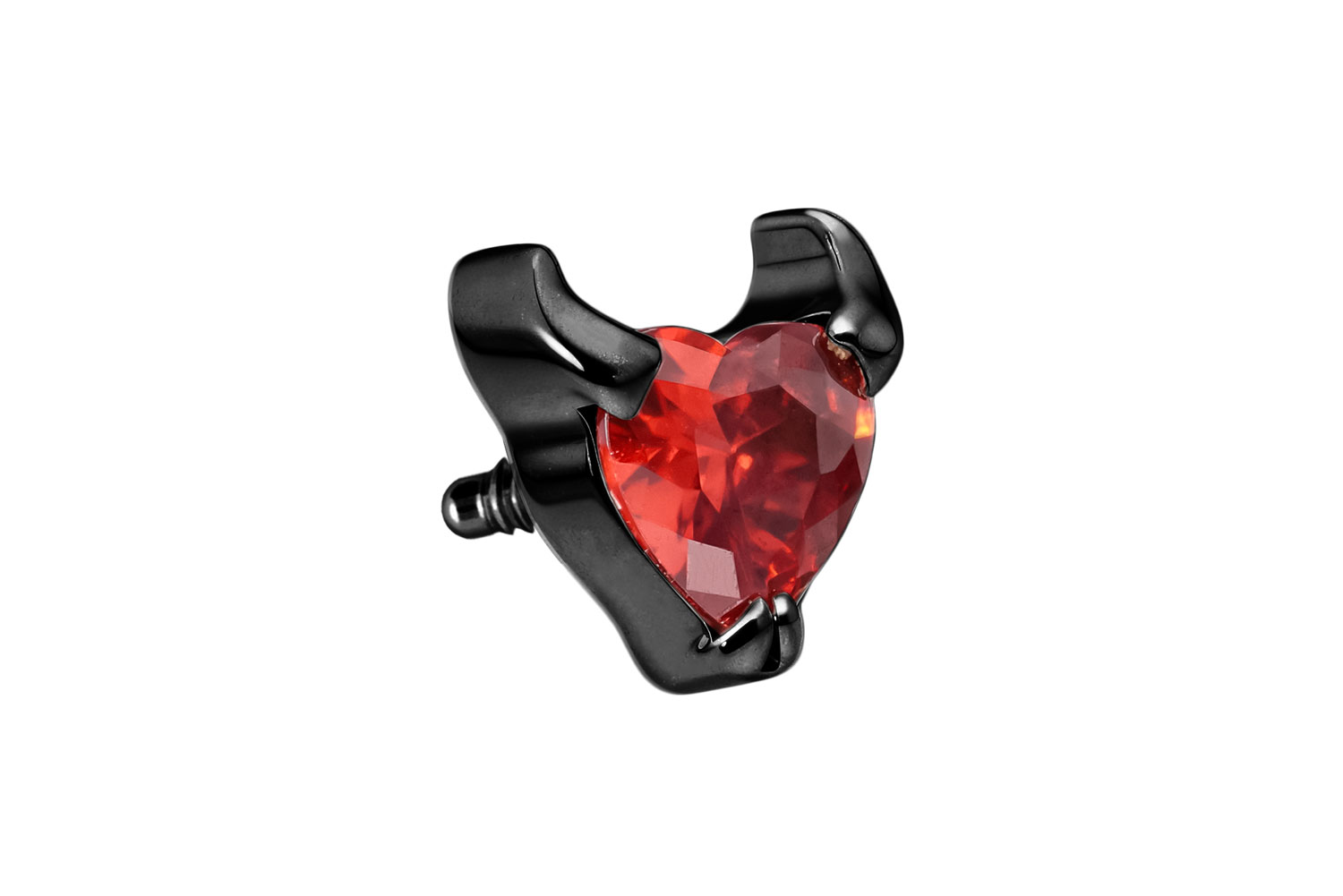 Titan Schraubaufsatz mit Außengewinde TEUFELHERZ von Piercingline